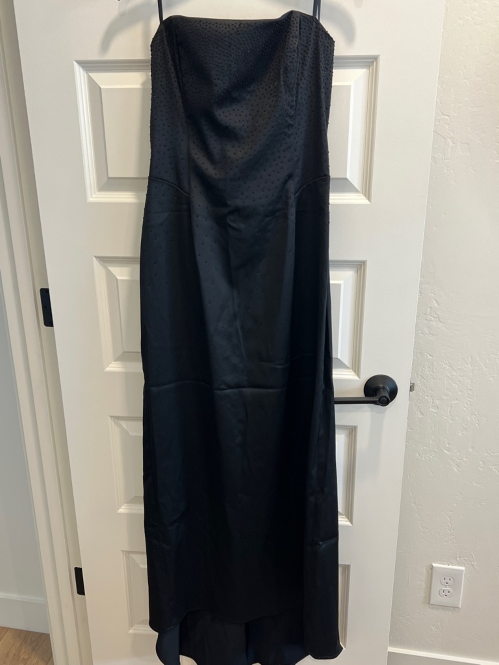 Rampage Black Strapless Satin Evening Gown